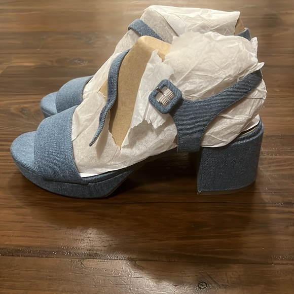 Lifestride Blue Denim Block Sandals Size 10 W - Picture 8 of 15